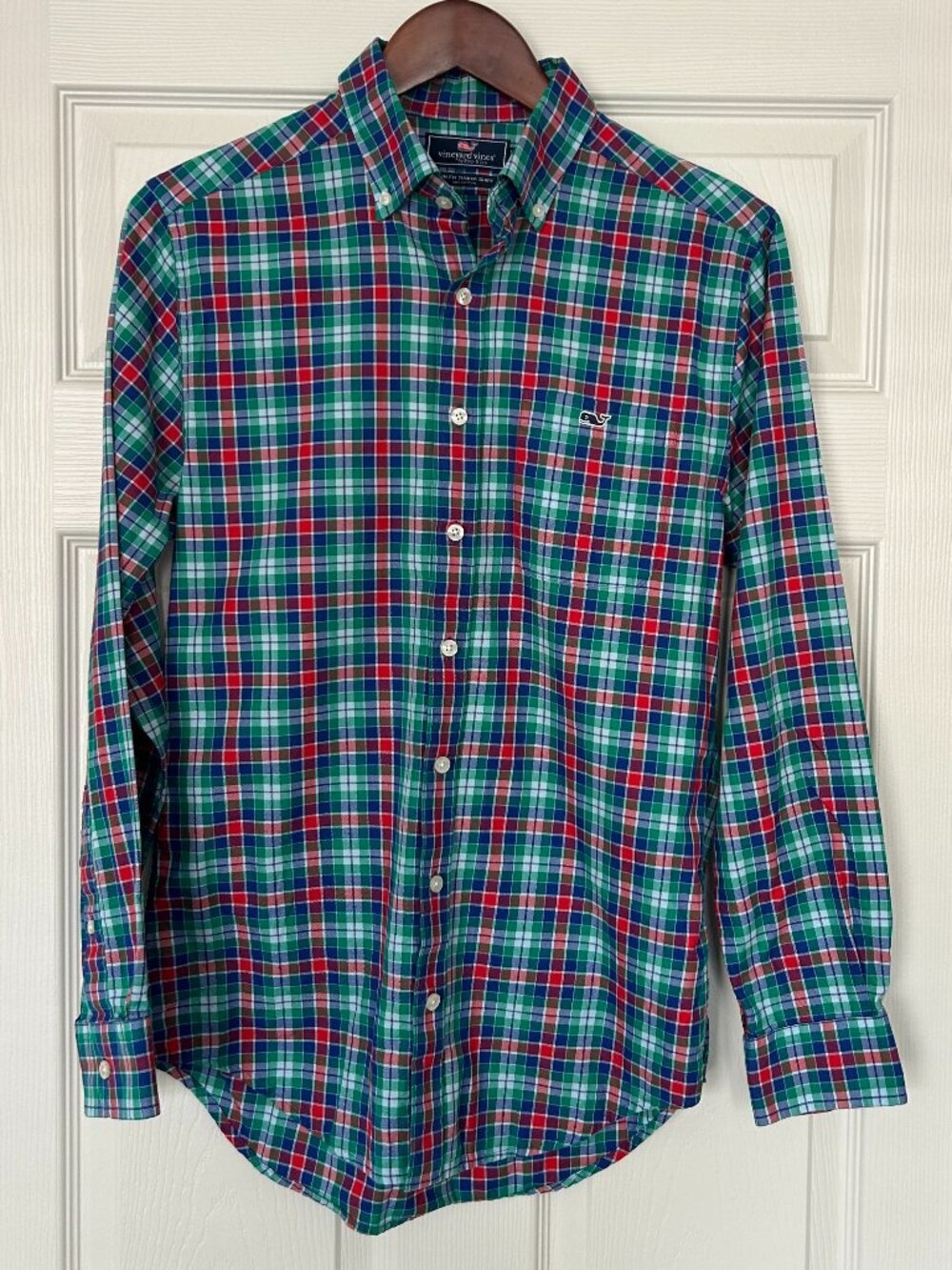 Vineyard Vines Slim Fit Tucker Shirt Mens Small Plaid Button Down Cotton